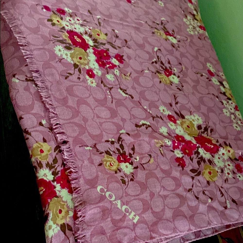 Coach Floral Pink Scarf